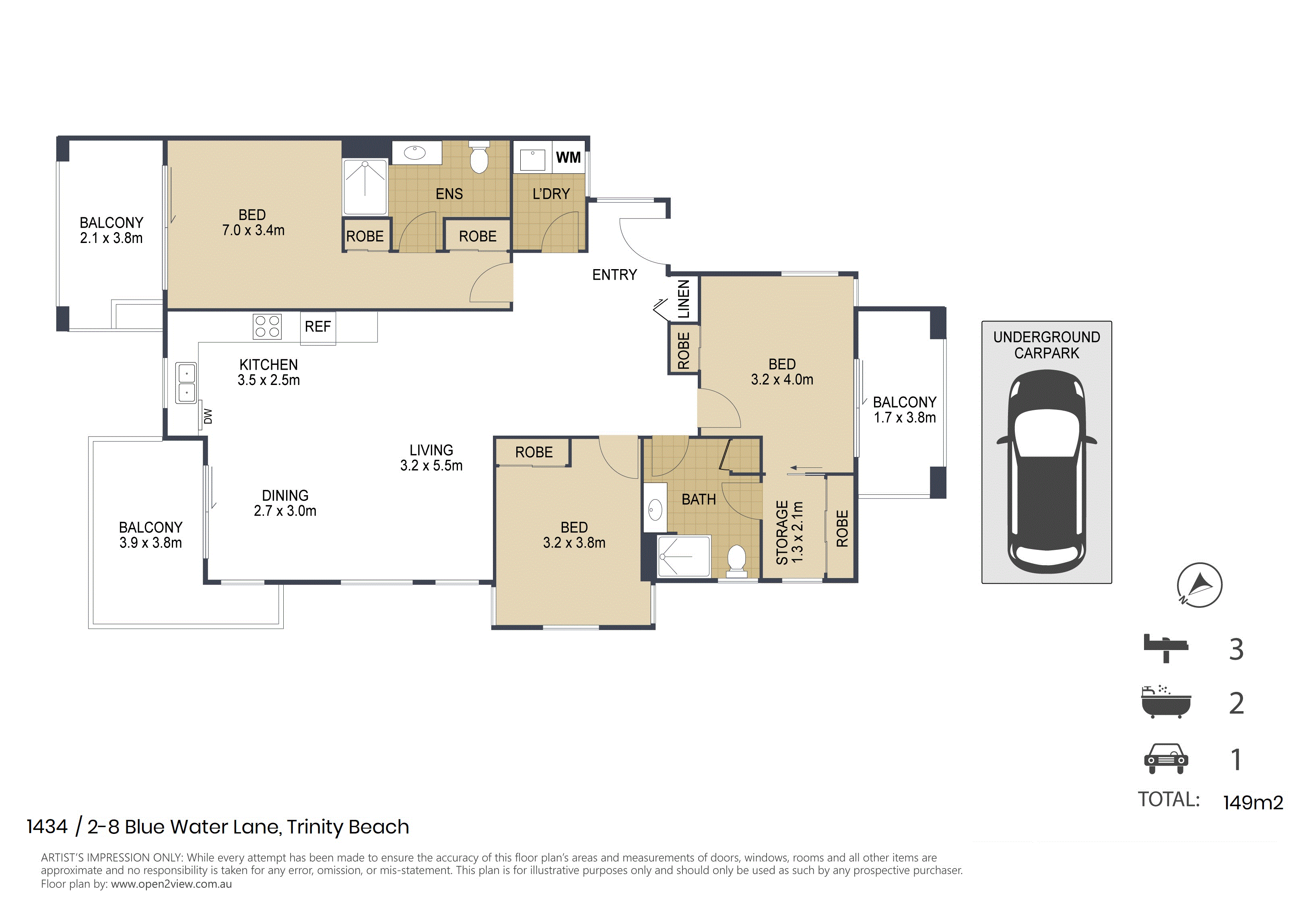 1434/2-8 Blue Water Lane, TRINITY BEACH