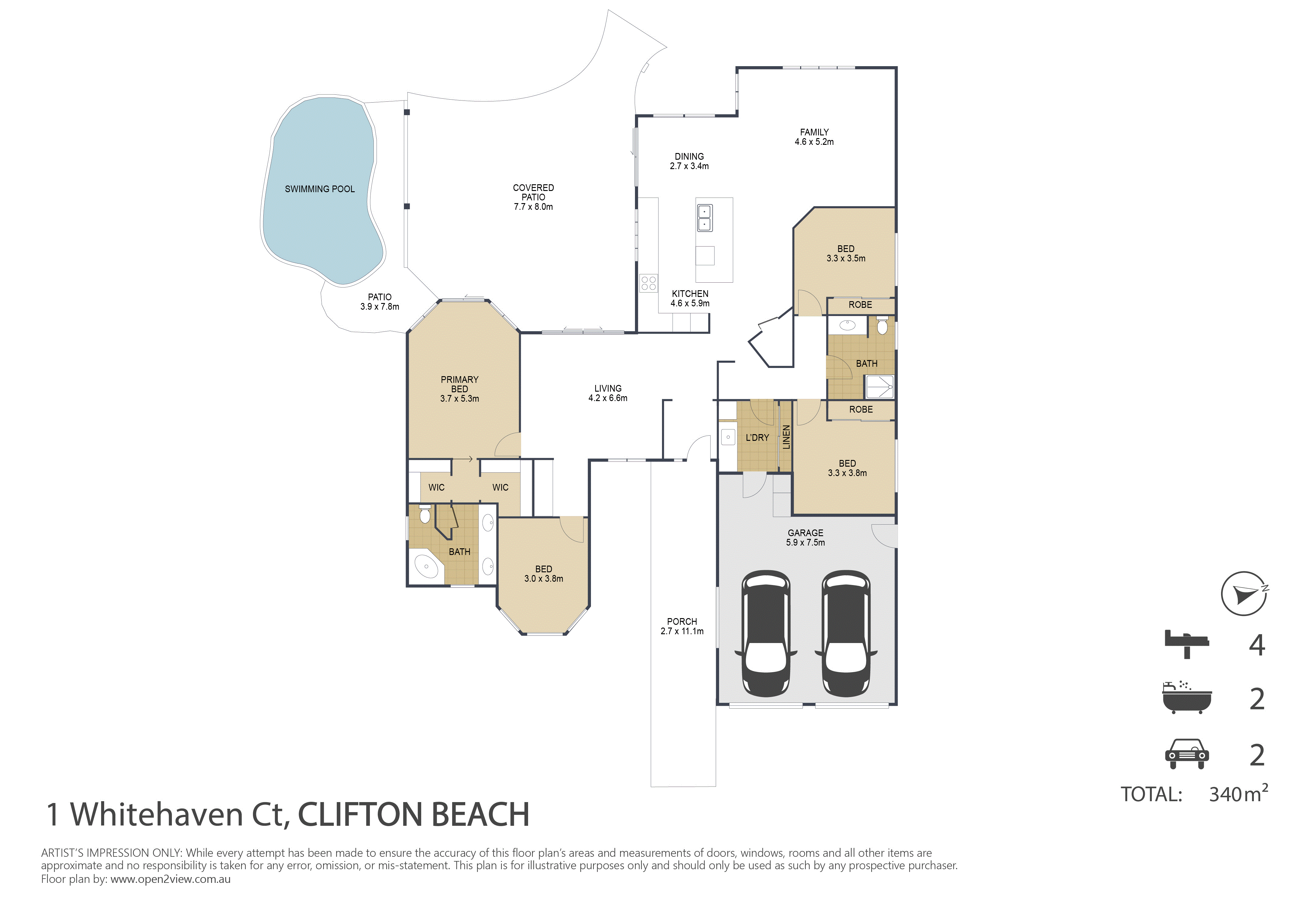1 Whitehaven Court, CLIFTON BEACH