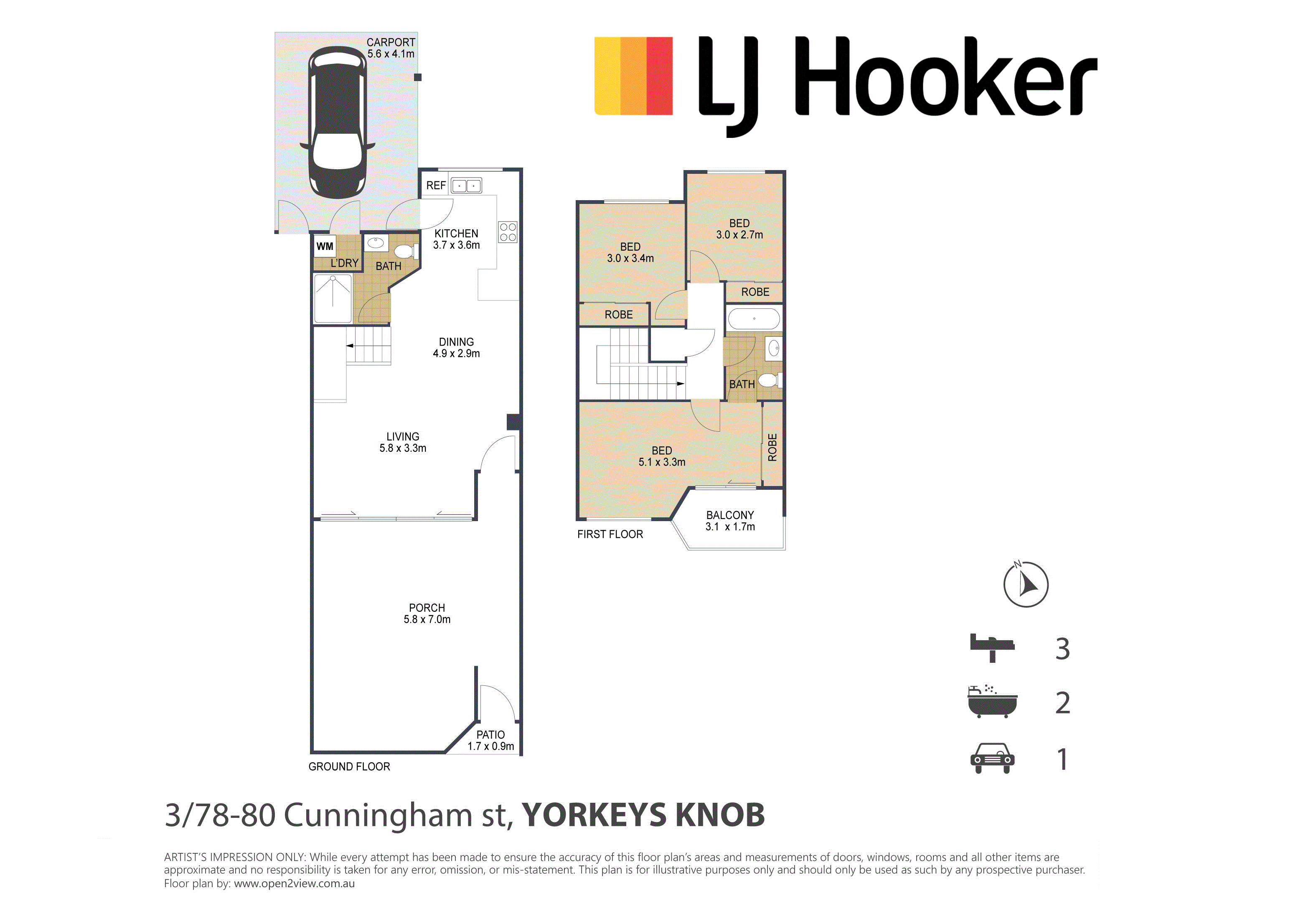 3/78-80 Cunningham Street, YORKEYS KNOB