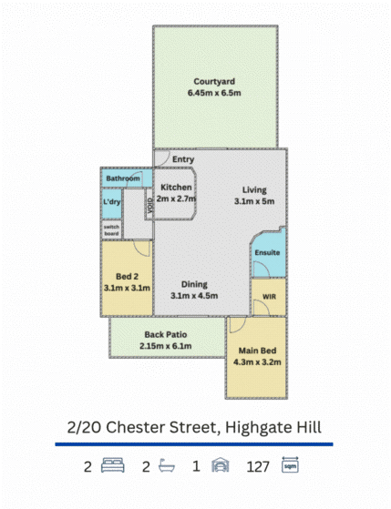 2/20 Chester Street, HIGHGATE HILL